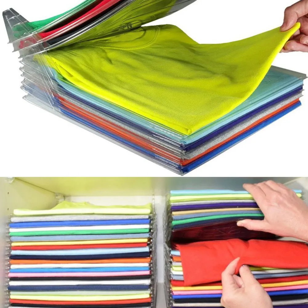 

20Pcs/Lot Home Closet Clothes Folder Organizer Shirt Folder Documents Dividers T-Shirt Organizations Storage System Householdl