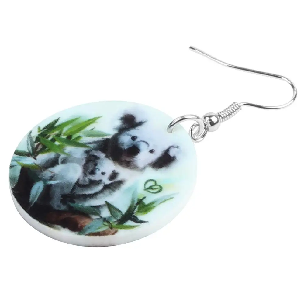 Newei акриловый Австралийский Коала серьги животных Круглые Висячие ювелирные