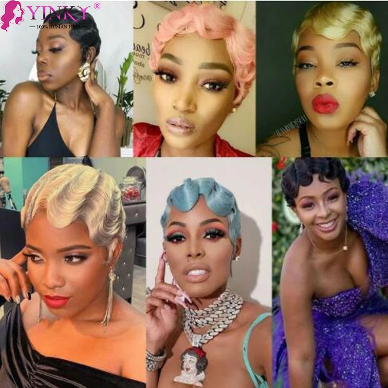 Бразильские короткие парики из человеческих волос волнистые дешевые распродажа