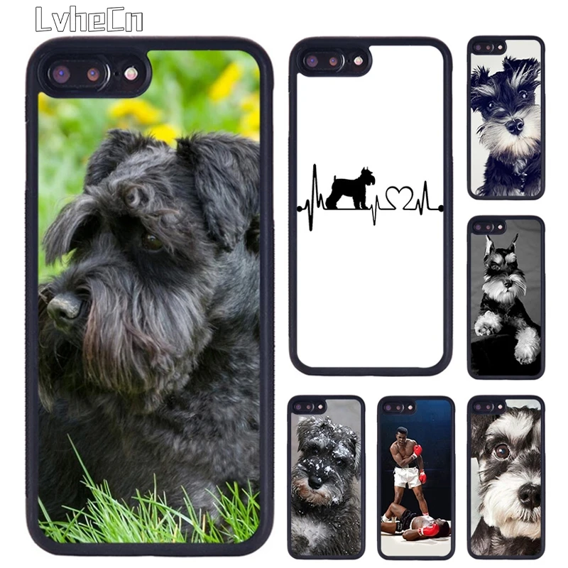 LvheCn миниатюрный чехол для телефона с щенком шнауцера iPhone 5 6S 7 8 Plus 11 12 Pro X XR XS Max Samsung