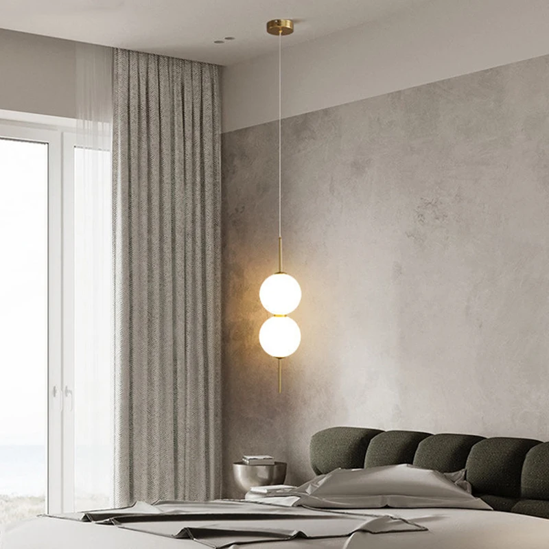 Нордический простой подвесной светильник для спальни роскошный молочный