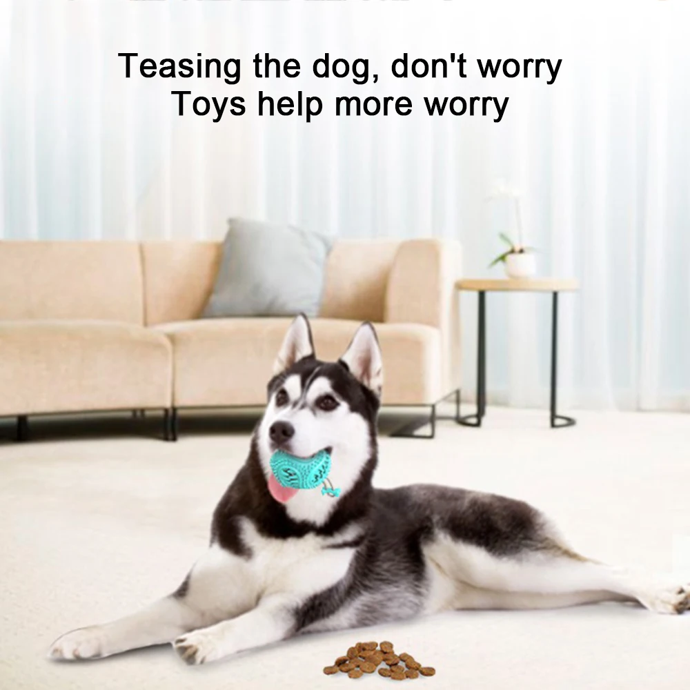 

1Pcs Pet Dog Toys Funny Bells Interactive Elasticity Ball Chew Toy Tooth Clean Ball Of Food Extra-tough Rubber Ball Dental Care