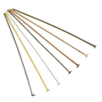 100 200pcspack 15 70mm gold copper rhodium metal flat head pin headpins for diy jewelry making findings supplies accessories