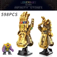 new 589pcs thanos infinity glove gauntlet infinity stone compatible 76191 endgame gauntlet glove diy toys kid xmas gifts