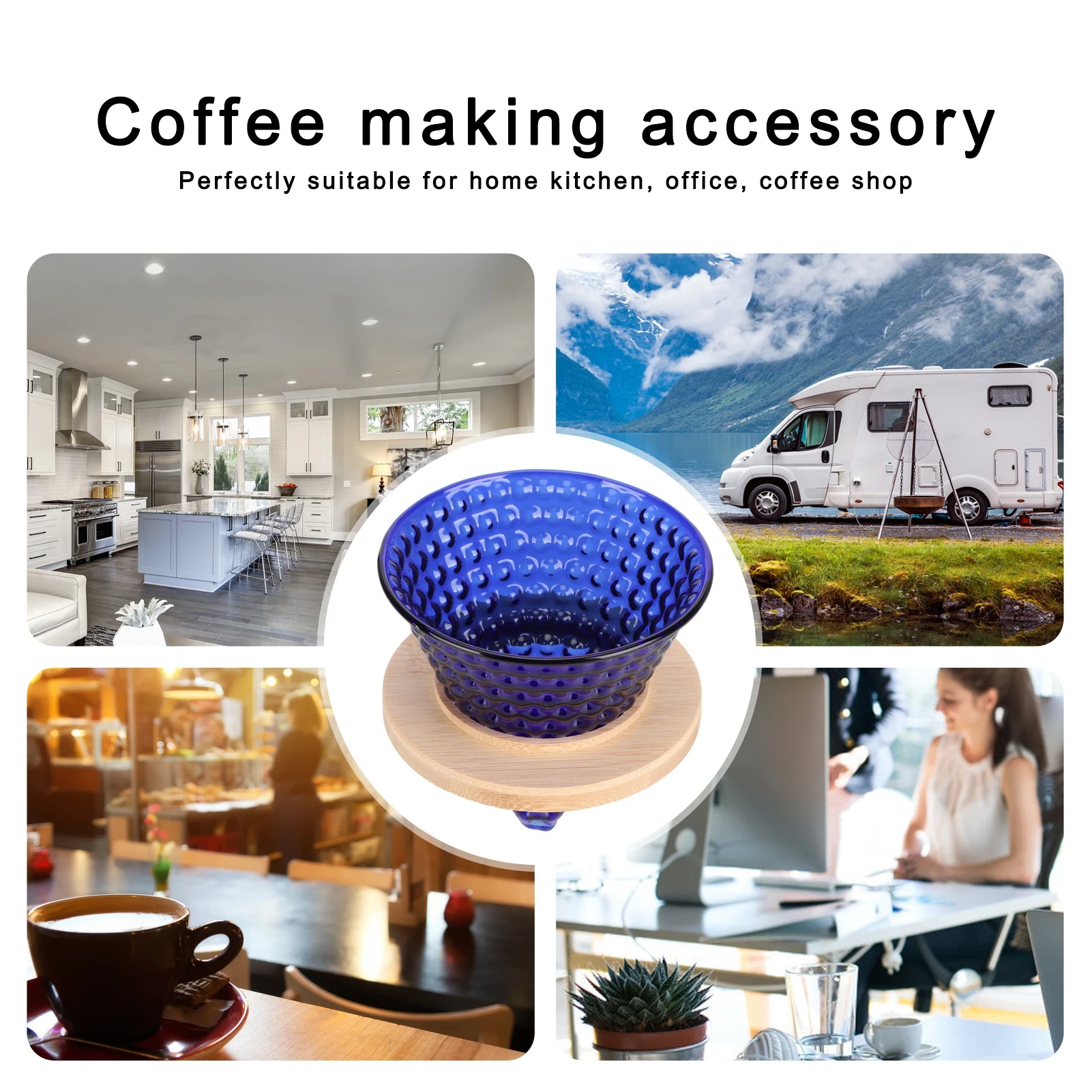 

Coffee Pot Dripper Durable Safe Coffee Pot Funnel Coffee Filter Funnel Reusable Coffee Supplies for Restaurant