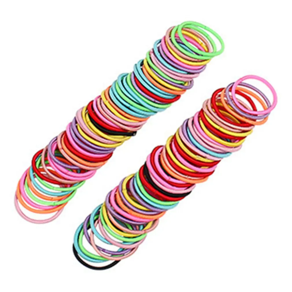 

300pcs/Set Girls Colorful Nylon Small Elastic Hair Bands Children Ponytail Holder Scrunchie Headband Kids Hair Accessories