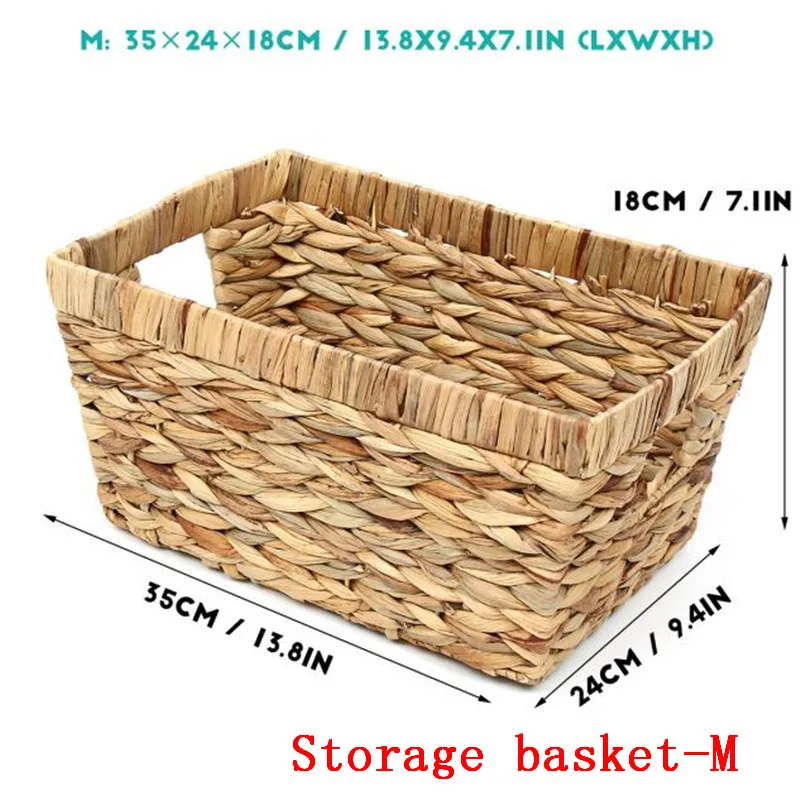 Storage basket-M Бамбуковые корзины для хранения ручной работы, складные корзины для белья, плетеные корзины из ротанга, цветочные горшки, корзины для растений - Цвет: Storage basket-M