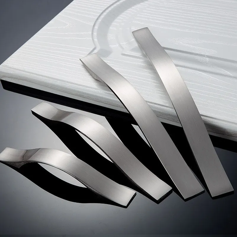 1 шт. современные дверные ручки для шкафа цинковый сплав матовое серебро ящика