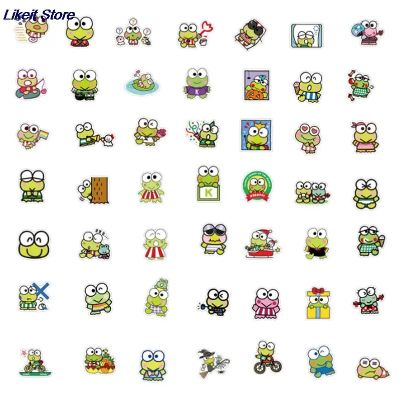 Наклейки Детские из ПВХ водостойкие с большим глазом лягушкой Keroppi 100 шт. | Игрушки