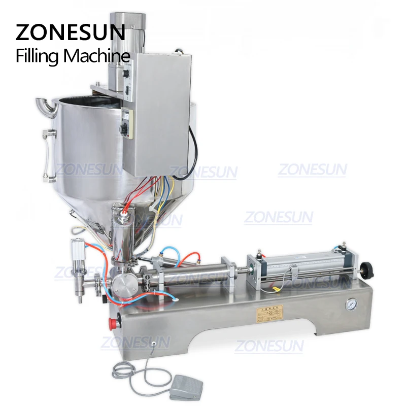 ZONESUN одно сопло крем мед шоколад соус бутылка для воды упаковочная машина с нагревателем наполнитель