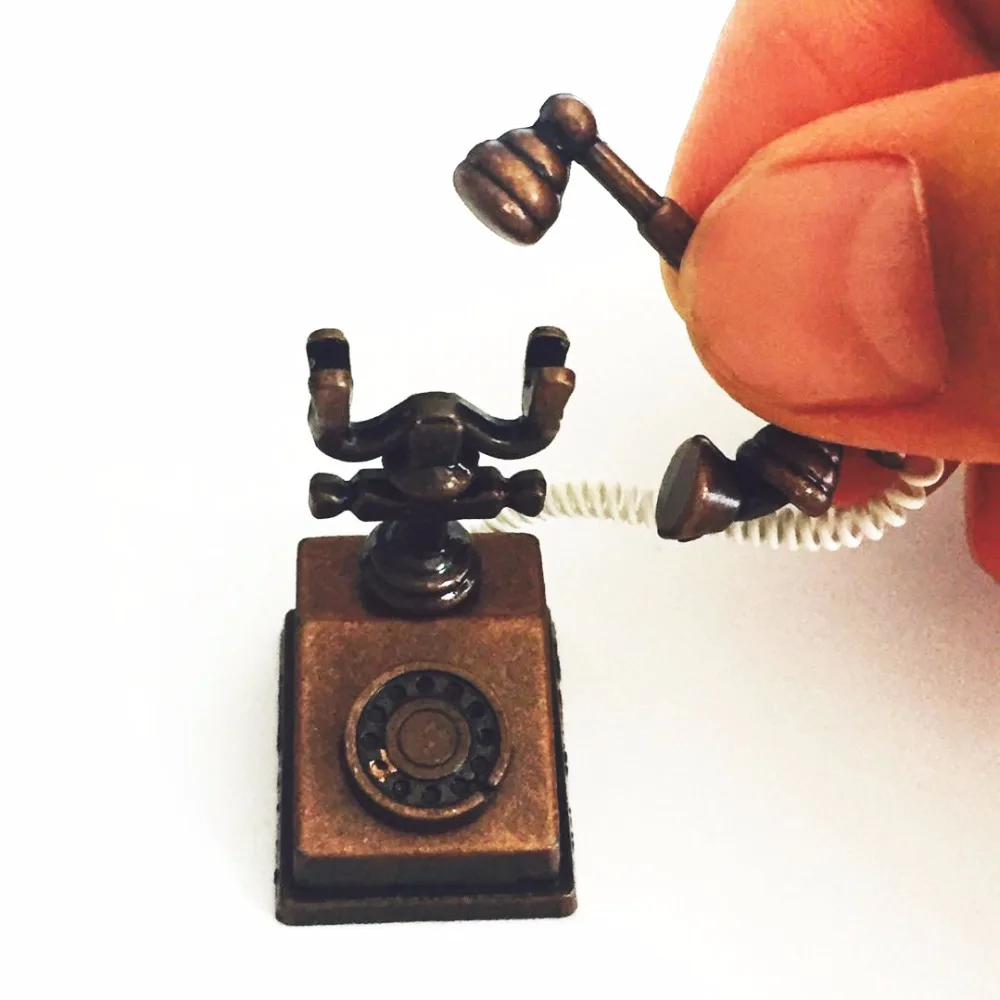 1:12 старомодный телефон кукольный домик миниатюрная винтажная домашняя