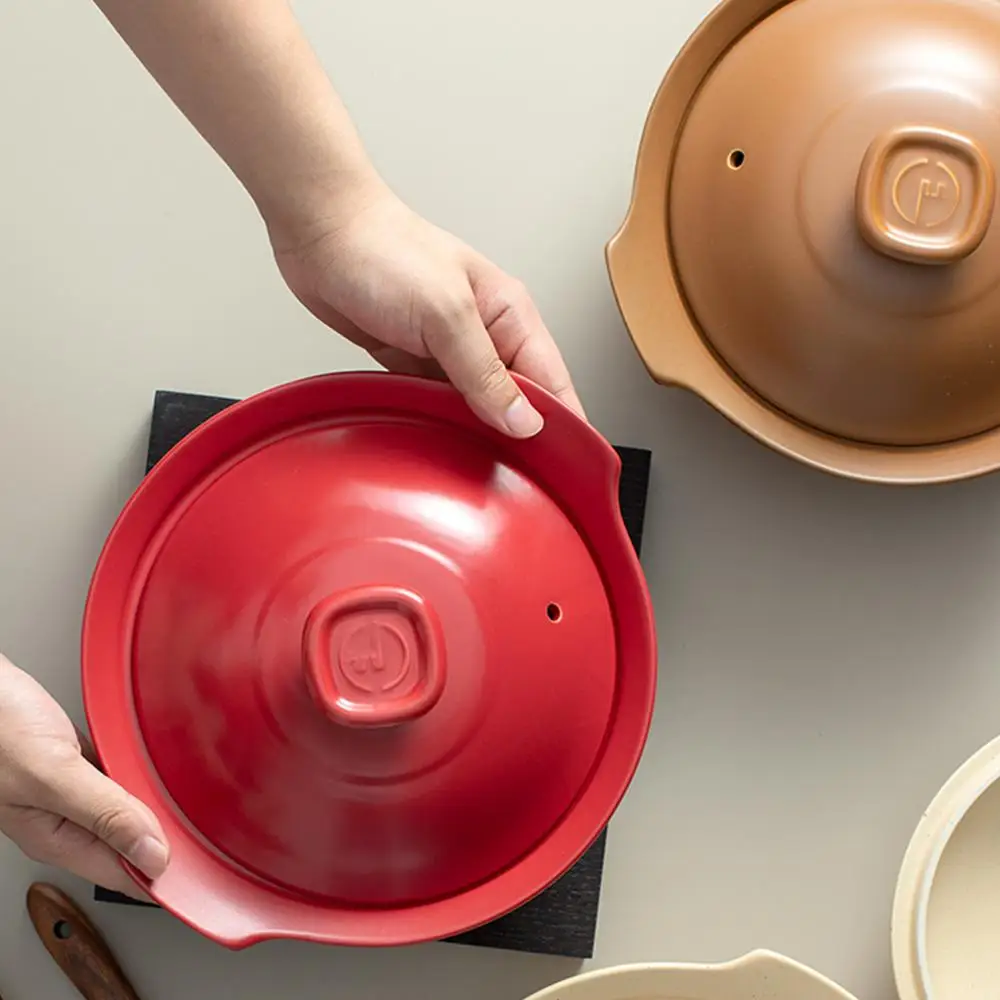 Керамическая суповая кастрюля термостойкая натуральные здоровые кухонные