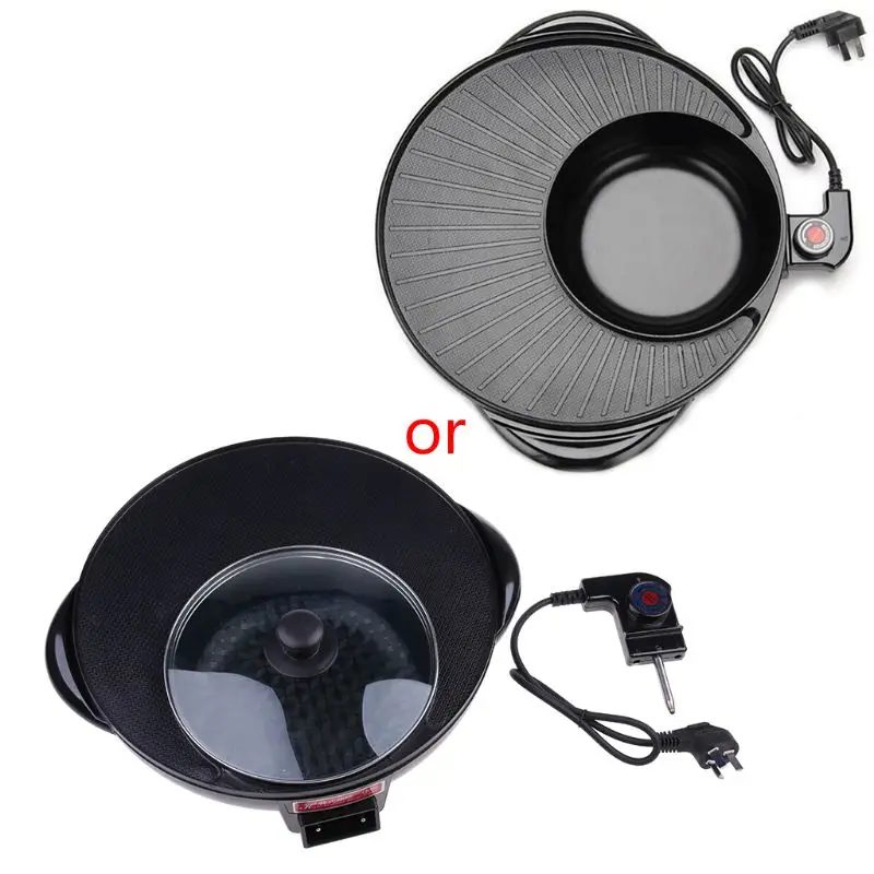 

2 in 1 Barbecue Hot Pot Electric 1700W 220V Multi-Function Home Party Non Stick BBQ Grill Pan