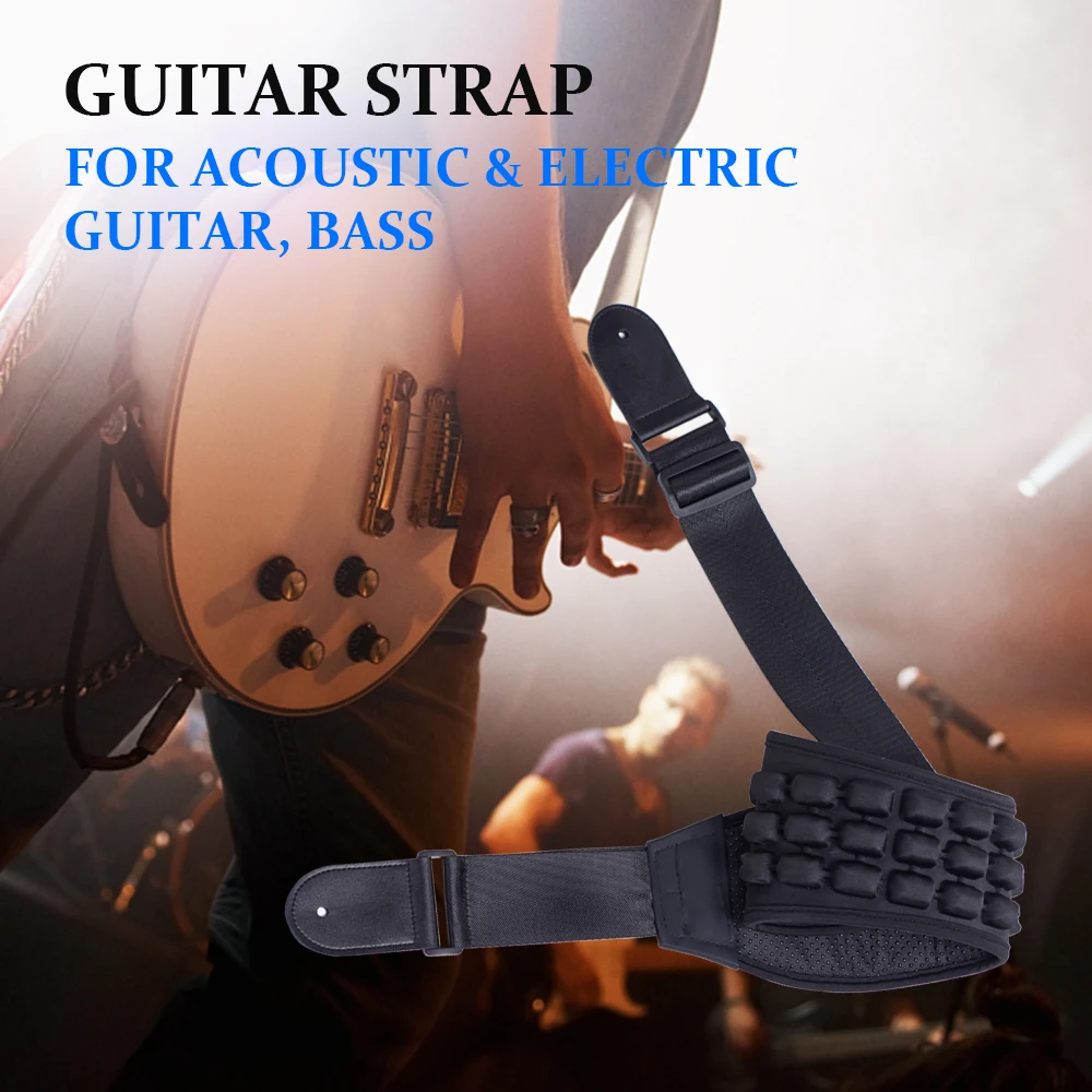 

Guitar Strap Nylon Guitar Shoulder Belt with 3-inch Wide Pad Adjustable Length from 46-inch to 55-inch for Electric Guitars Bass