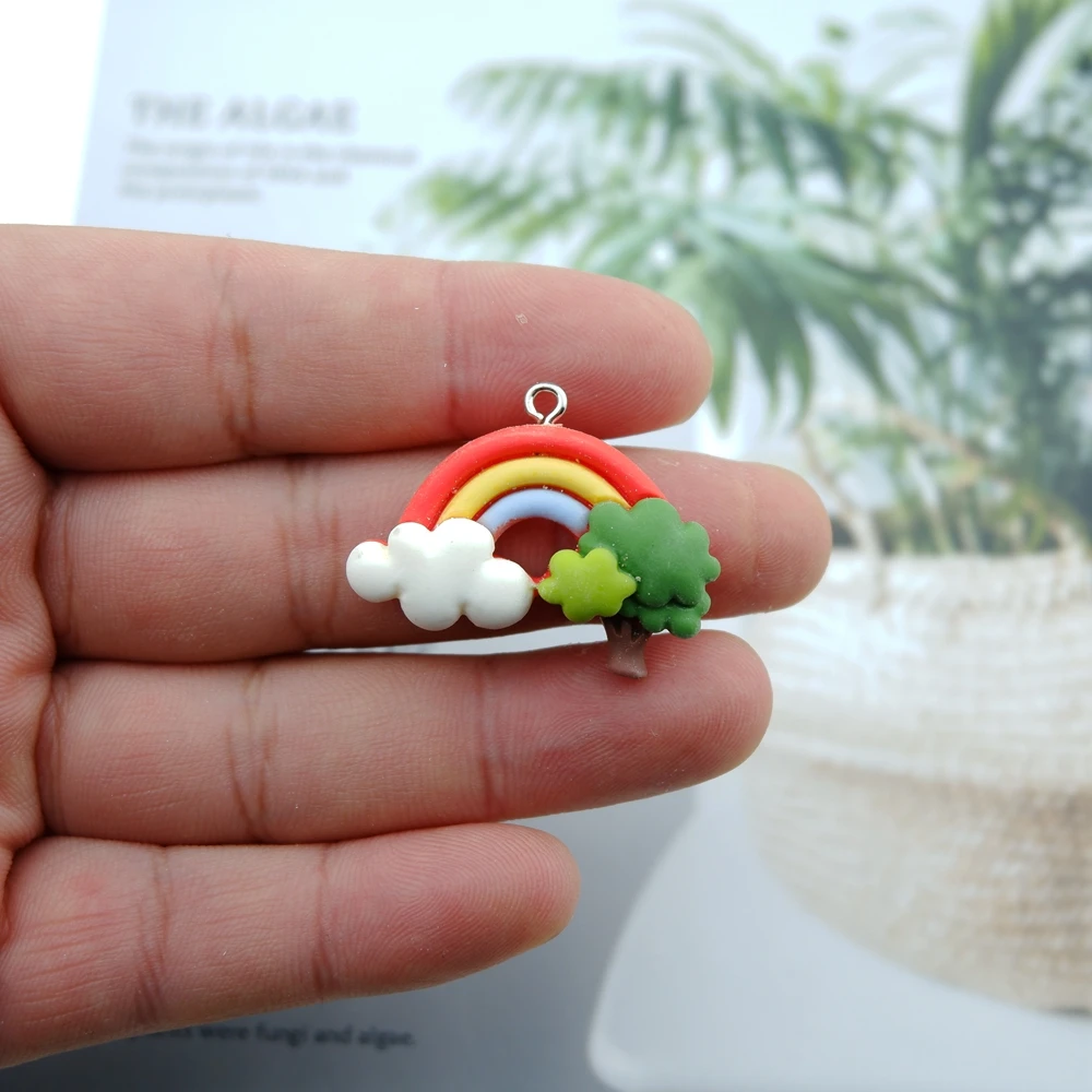 10 шт./упак. радужная полимерная серьга подвески для сережек браслетов подвесок