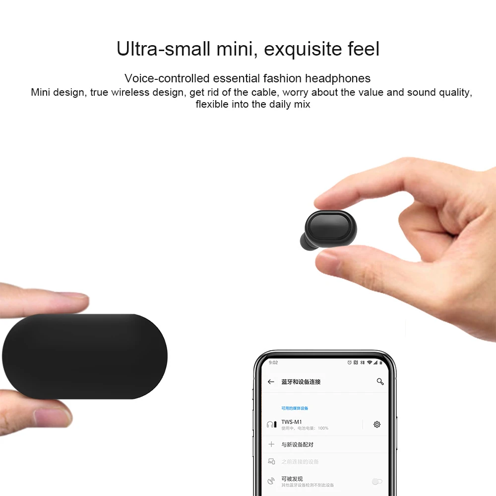 M1 Bluetooth гарнитура PK Redmi Airdots 5,0 TWS беспроводные наушники Bluetooth наушники с шумоподавлением с микрофоном VS i200 i500 TWS