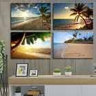 Закат море тропический Майами пляж морской пейзаж Коко ореховое дерево плакат Художественная печать на холсте искусство стены картина без рамки дома декабря