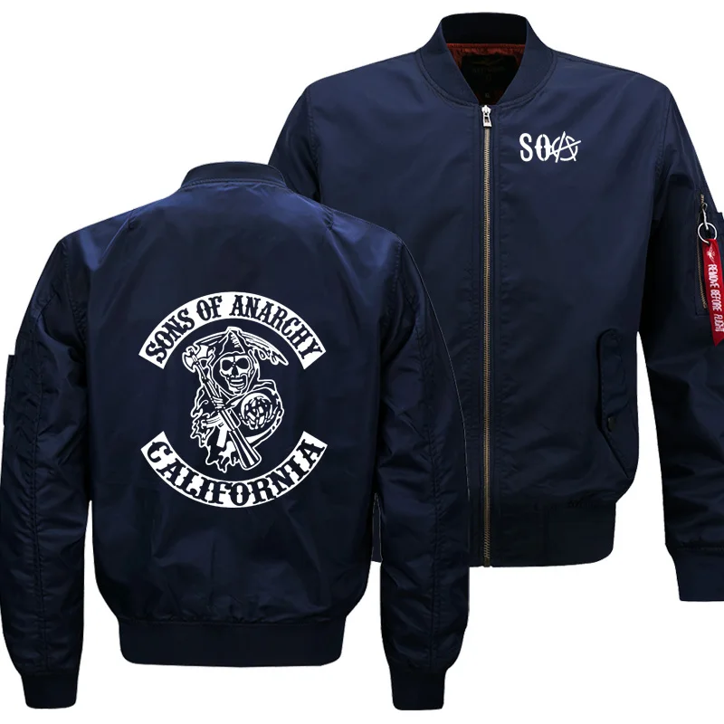 

2021 New Mens Flying jacket Winter Warm Slim Fiy Pilot jacket men SOA Sons of anarchy Sweatshirt Hip Hop Harajuku Mens jacket x3