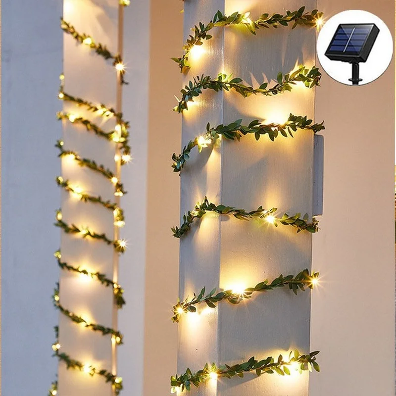 

Fairy Lights 10m 100LED /5M 50 LED Solar Light Maple Leaf Waterproof Outdoor Garland Solar Light Christmas Garden Decoration