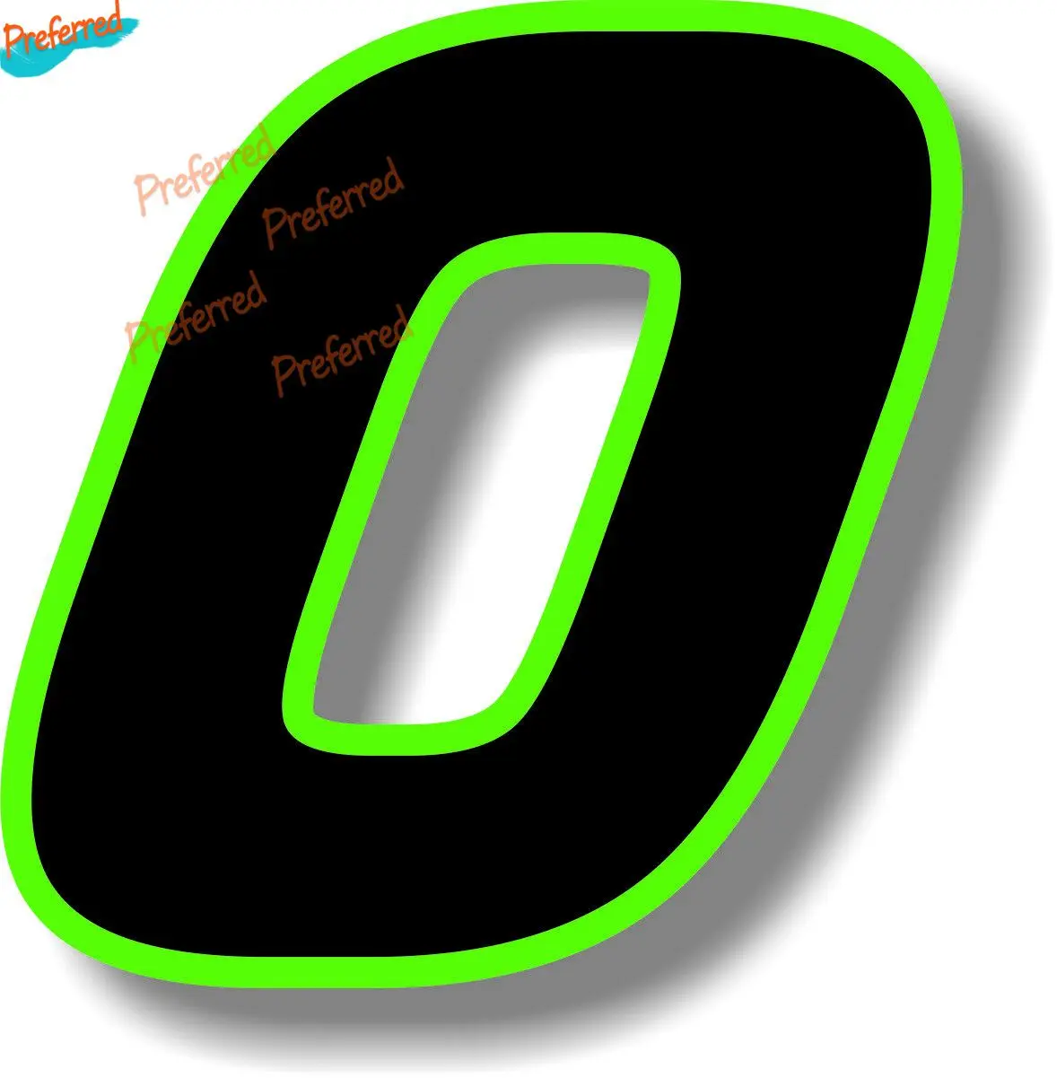 

Graphic Black Race Number with Green Border Number Decal Motocross Racing Laptop Helmet Trunk Wall Vinyl Car Sticker