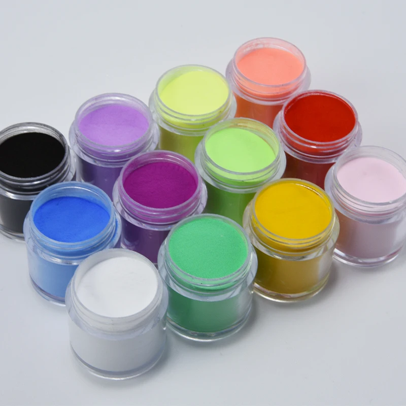 1box10ml акриловая пудра 12 пигментная цветная прозрачная для дизайна ногтей