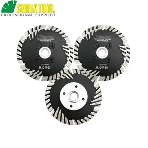 Алмазное лезвие SHDIATOOL, 3 шт., 58-11, с фланцем, режущий диск, горячее прессование, турбо лезвие с косыми зубцами, для плитки, мрамора