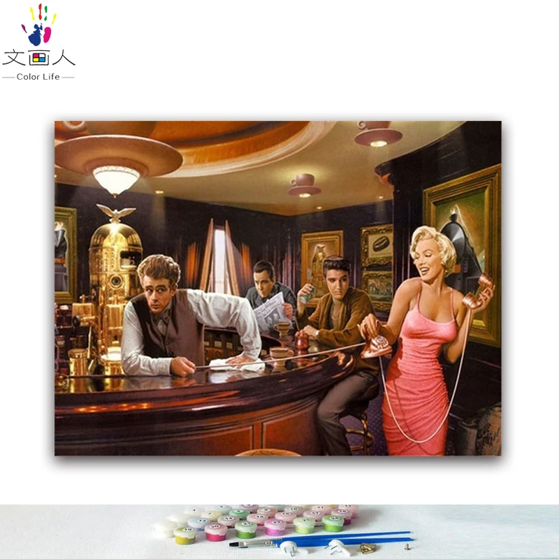 DIY картинки для раскраски по номерам с изображением Кофейни рисунок рельефная