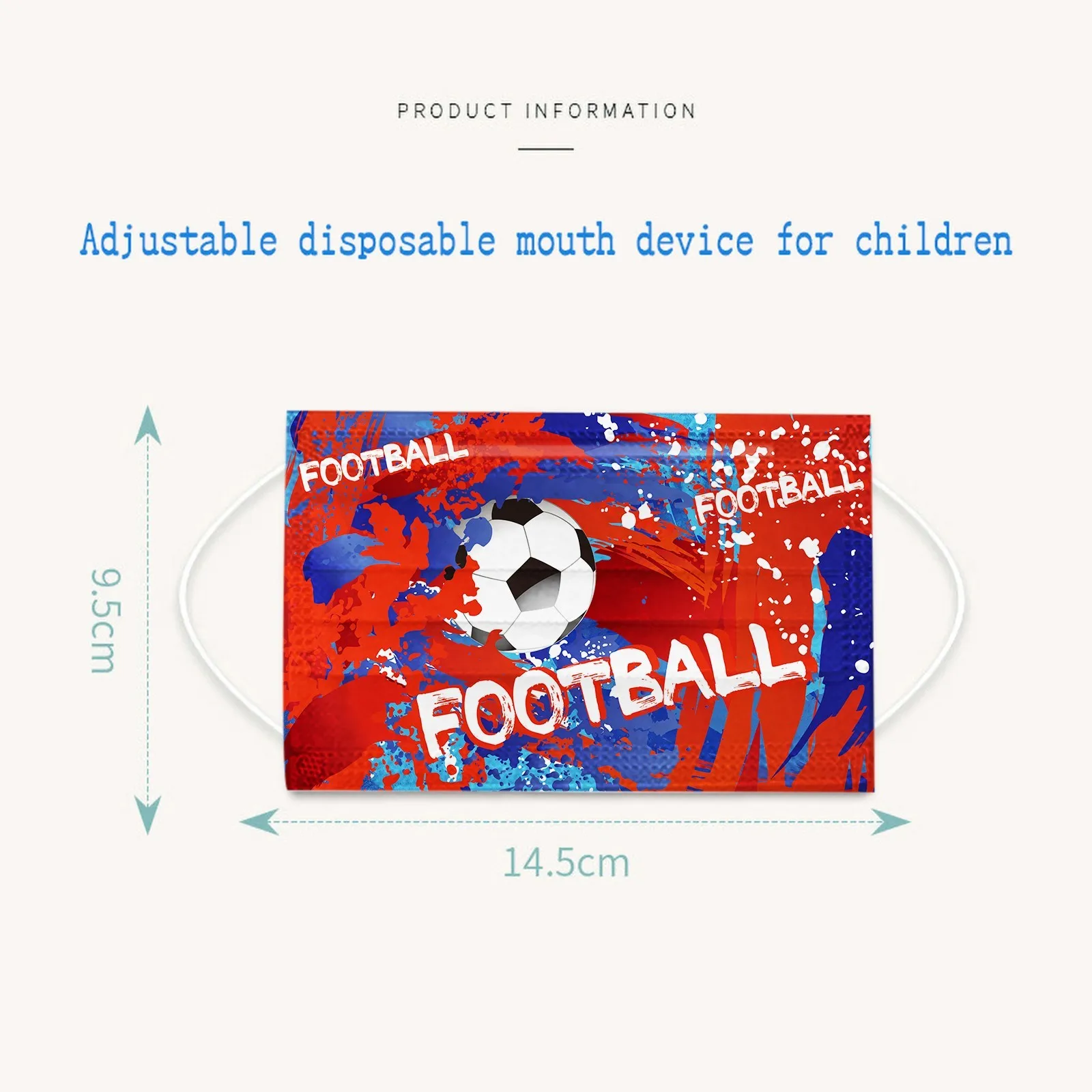 10/50pcs Football Print Face Masks Children's Three-layer Windproof Foggy Dust-proof Maskeuropean Cup Cartoon Disposable Mask | Красота и
