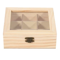 wooden tea bag jewelry organizer chest storage box 9 compartments tea box organizer wood sugar packet container