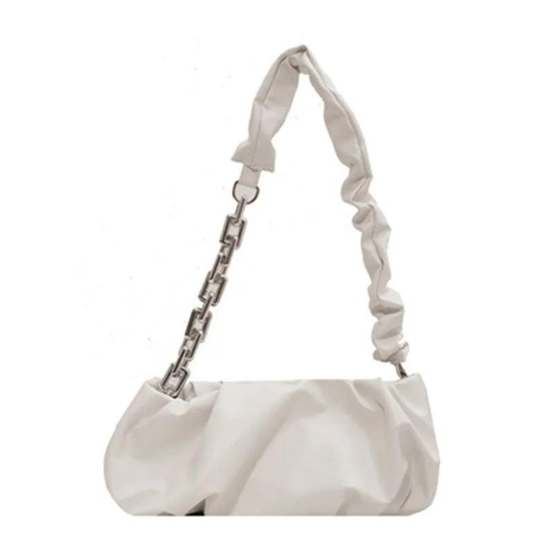 

Высококачественная женская сумка из искусственной кожи с цепочкой на одно плечо, модная однотонная сумка для дам