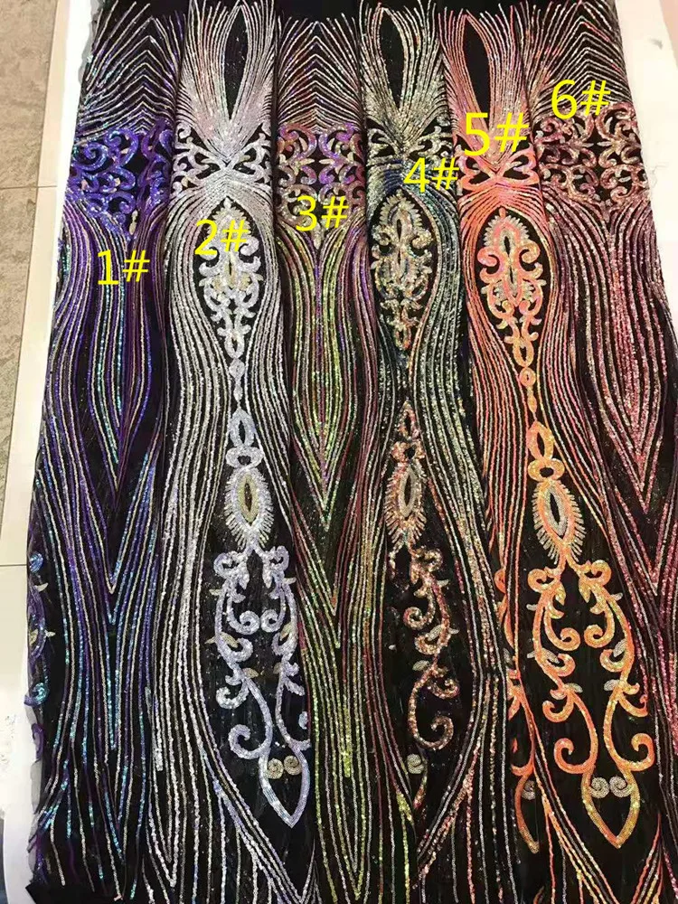 5 ярдов африканская кружевная ткань с вышивкой и большими цветами блестками | Дом