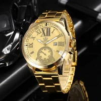casual watch fashion mens watches alloy dial shock resistant round quartz clock branded luxury sport watch calendar 2021 sale