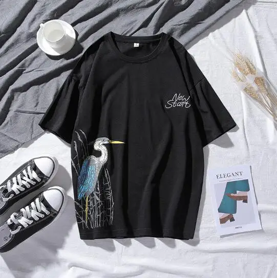 

Loose T-shirt cotton summer letters short-sleeved casual thin tops