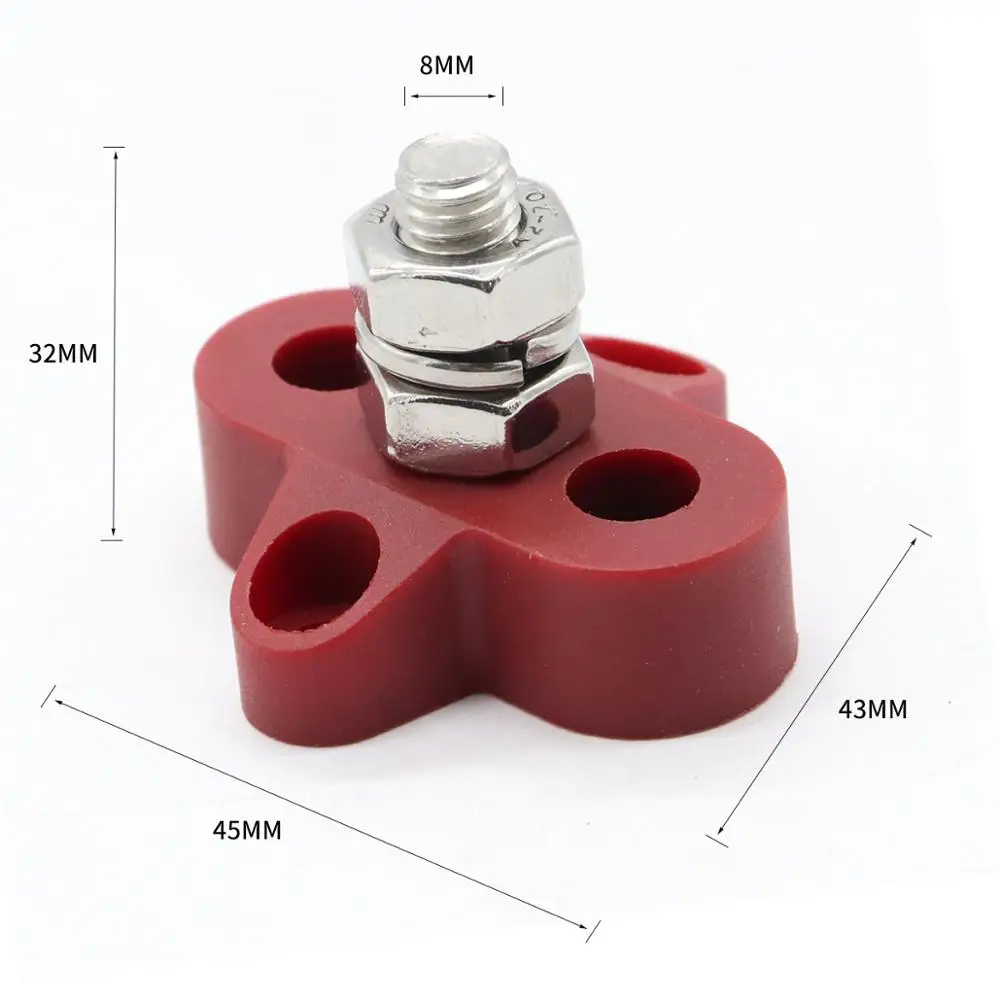 M8 Bus Bar Terminal Junction Blocks Positive Power Distribution Studs Car 5/16'' |