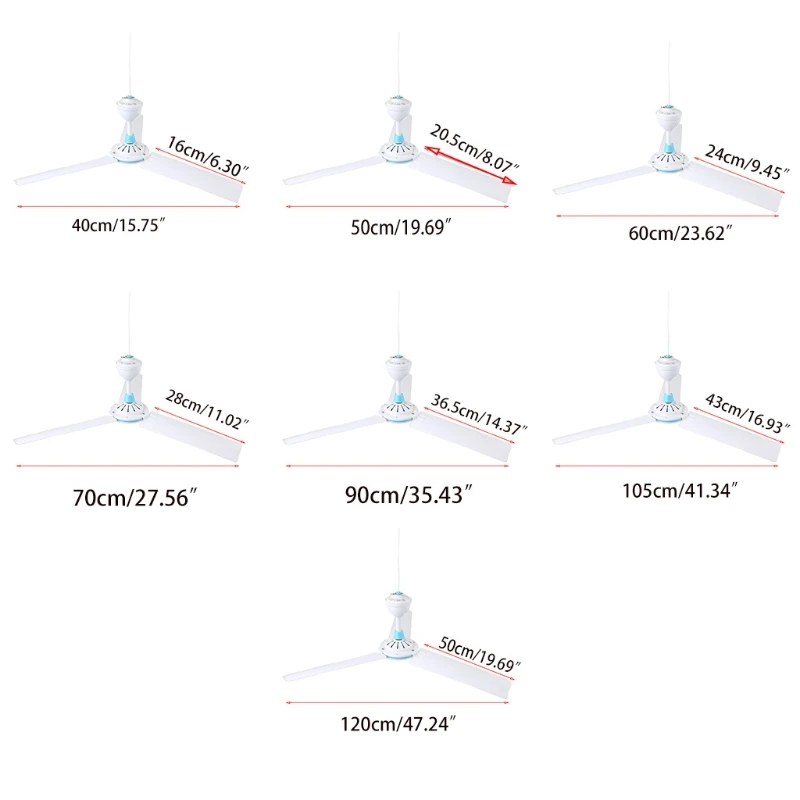 

Y5LF 40cm 50cm 60cm 70cm 90cm 105cm 120cm AC 220V US Plug Ceiling Fan Hanging Fan with On off switch for home and more