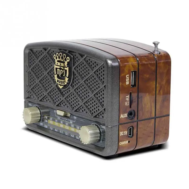 MIni Portable Retro Radio Handheld Receiver AM FM SW Support AUX USB TF MP3 Phone Music Player Rechargeable Bluetooth Speaker |