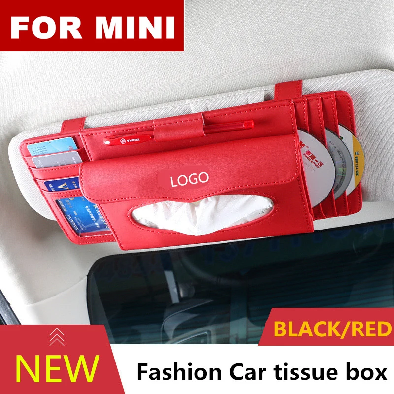Fashion Car Styling Quality PU Multifunctional sunshade tissue box type pendant For Mini logo Cooper Countryman |