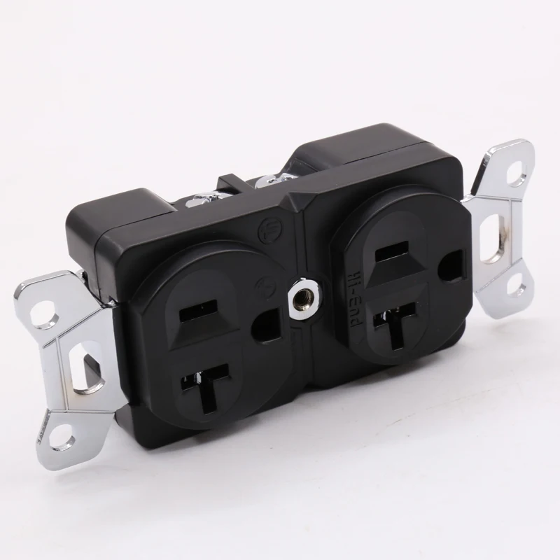 Высококачественная дуплексная розетка переменного тока с родиевым покрытием из