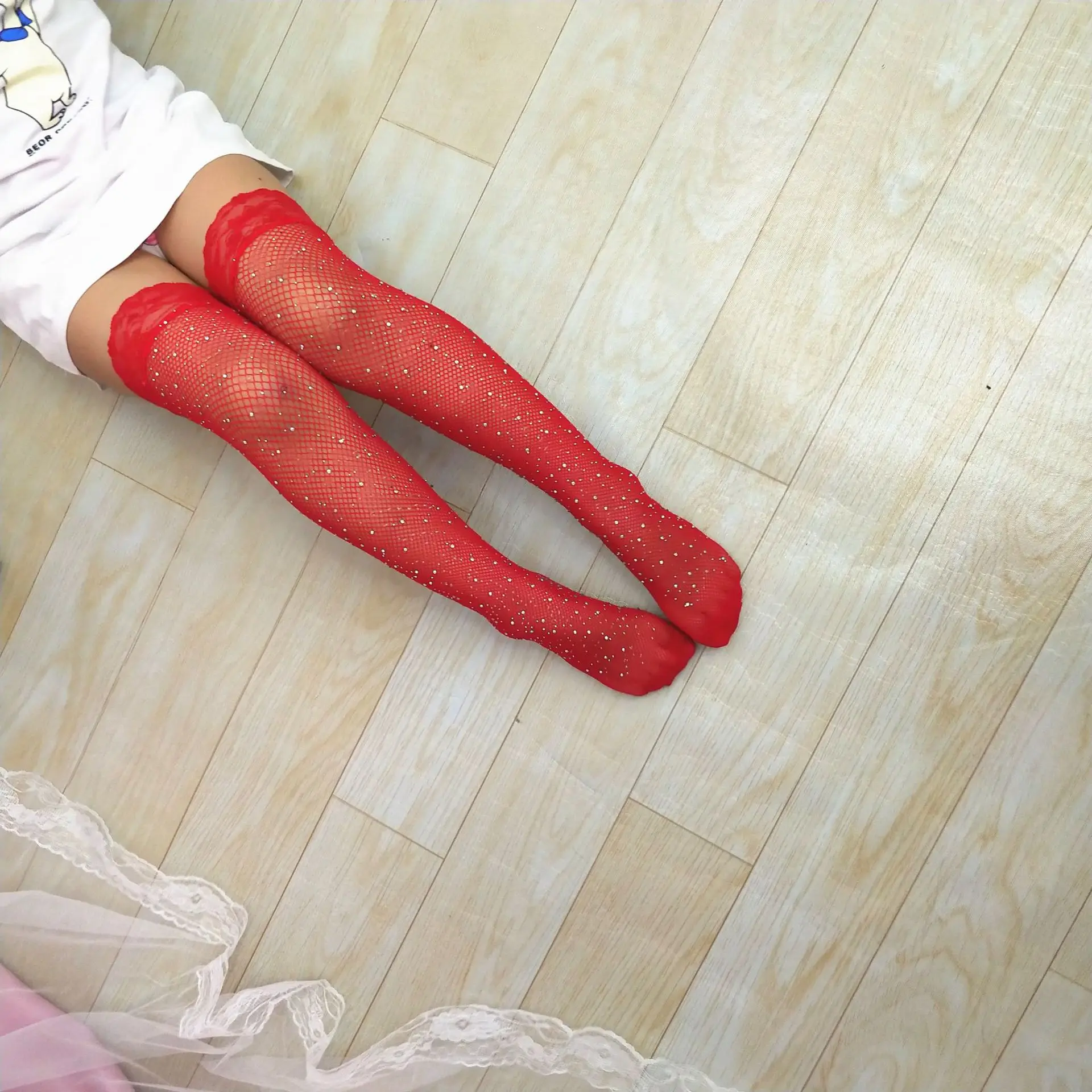 Новые модные сетчатые колготки из сетки с блестками для девочек чулки детские