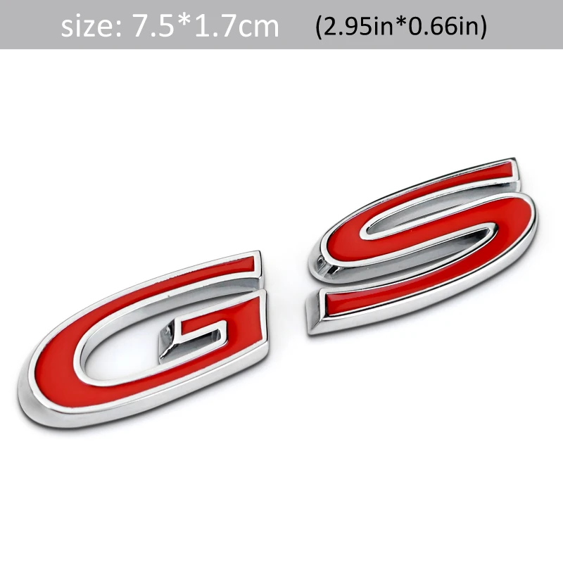 

1Pcs 3D Metal GS Car Side Rear Trunk Emblem Badge Sticker Decals for Universal Cars Moto Bike Decorative Accessories