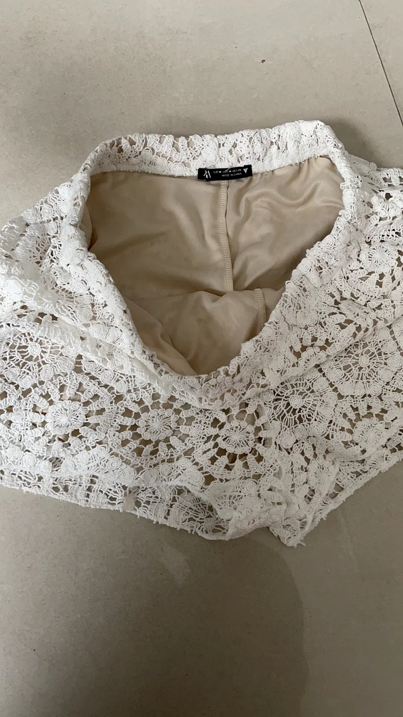 

Donsignet New Summer Women's Pants Thin Casual Lace Crochet Women's Shorts Streetwear Women