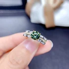 Серебро 925 пробы, оригинальное кольцо с бриллиантом Милая 1 карат муассанит, обручальные кольца с бриллиантовой огранкой и зеленым камнем, подарок для девочек-подростков