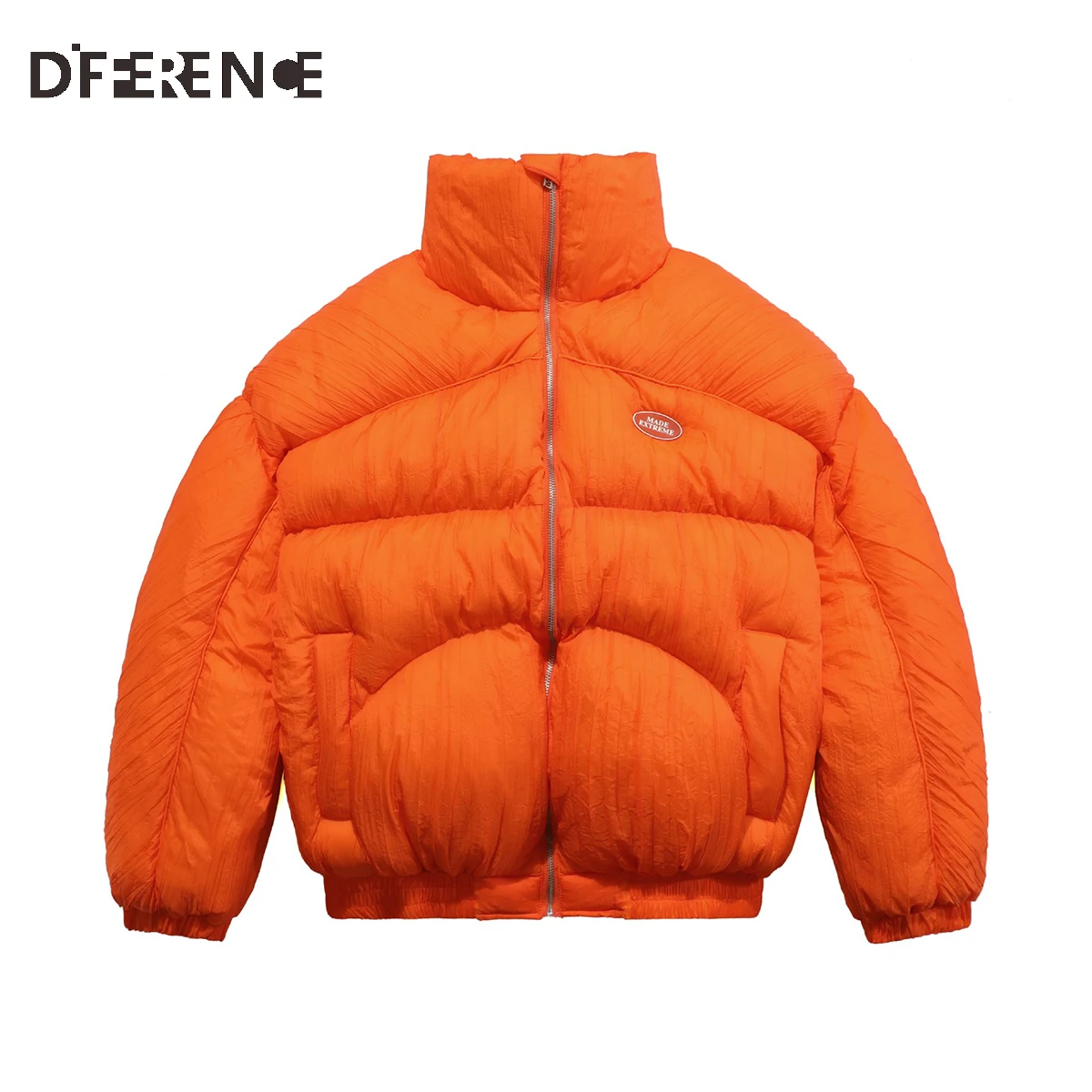 

Down Cotton Bubble Parka Men Hip Hop Plain Thick Warm Casual Zipper Parkas Harajuku Street Bomber Oversized Puffer Jacket Unisex