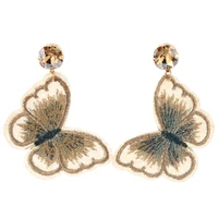 zouchunfu oorbellen 2020 new fashion pearl woman earrings embroidery butterfly long pendant earrings girls gifts brincos