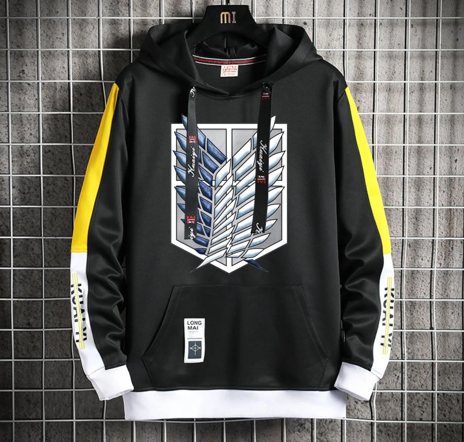 

Attack on Titan Anime Hoodie Casual Fake Two-Piece jacket coat Men/Women Popular Harajuku Hoodeds Pullover Streetwear