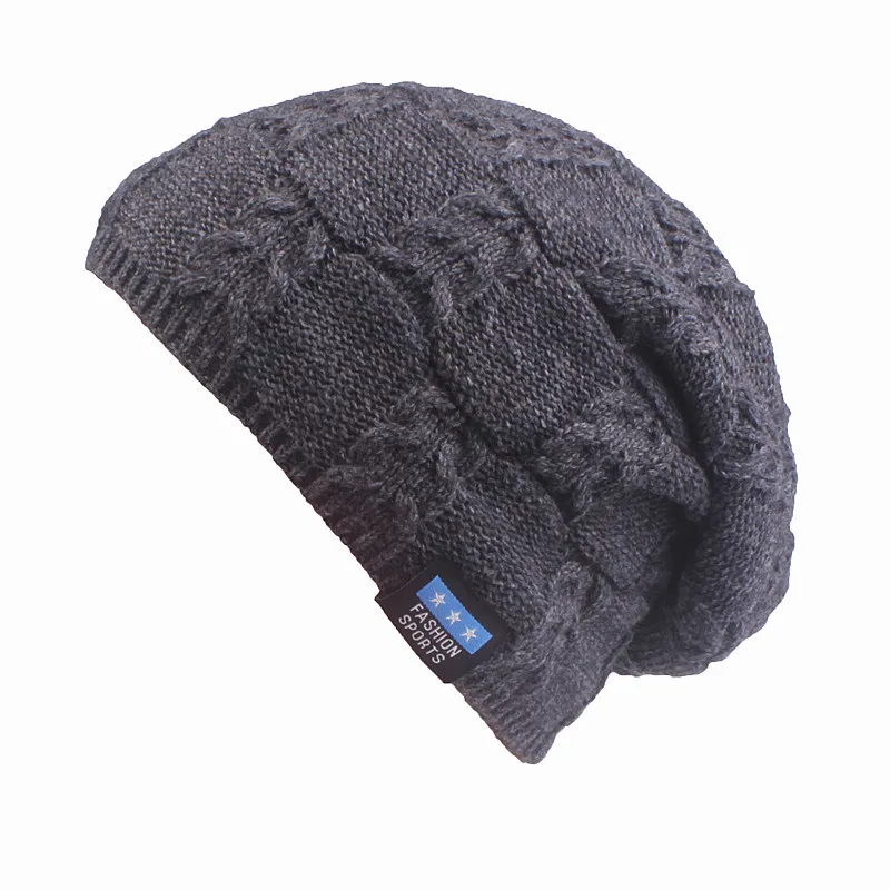 hat gray Xthree мужские шапочки зимний трикотажный свитер шапка шарф с подкладкой шерсть мужские шапочки зимние шапки для мужчин шапочки шапки - Цвет: hat gray