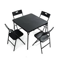 5 pieces folding table and chair set 14 tabletop can be folded in half space saving 1 square table and 4
