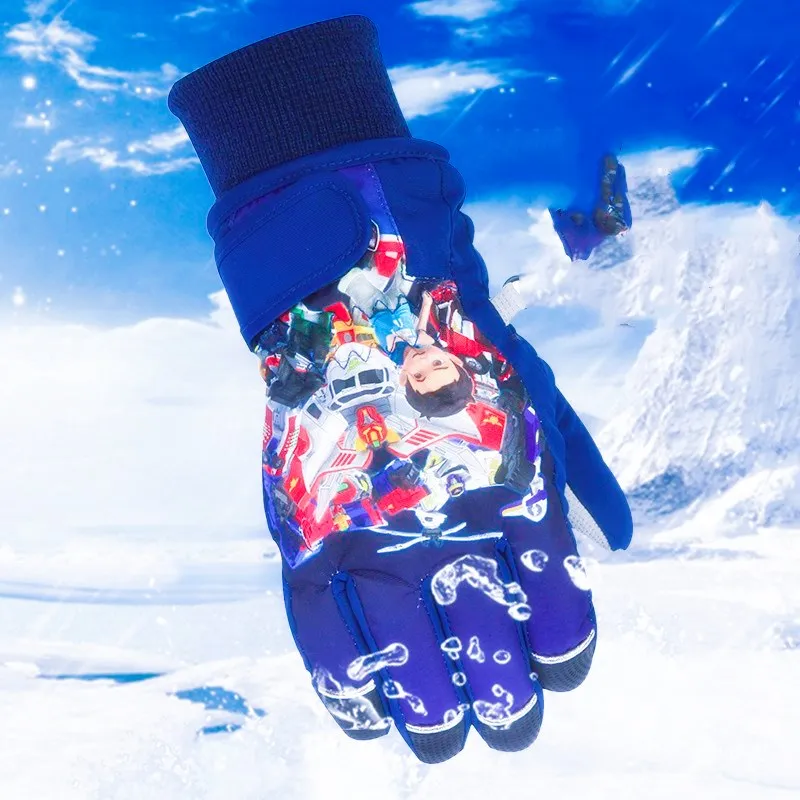 

Children's gloves children's bicycle spot cotton waterproof and warm boy's skiing cartoon Wangwang team gloves