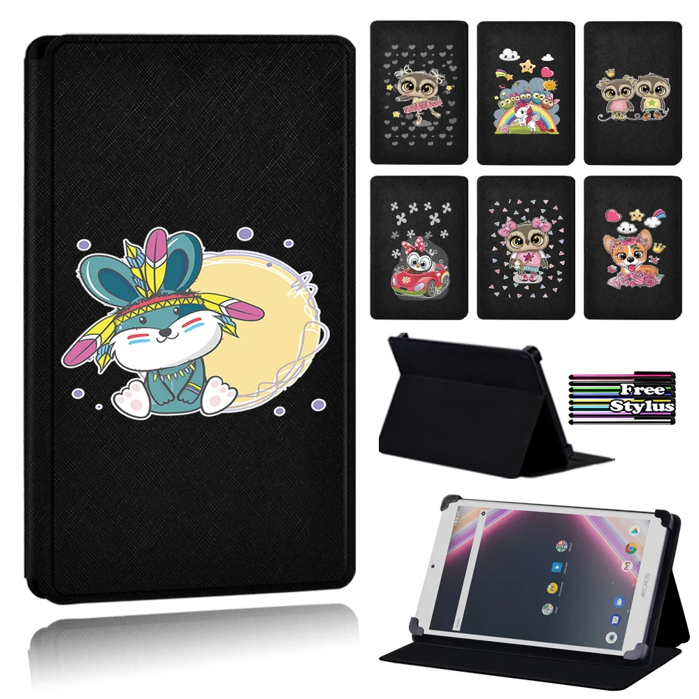 

For Archos Core 80 /Core 101 3G/Core 10 3G Ultra/Core 1013G V2 - Leather Stand Flip Anti-fall Tablet Case (with Cartoon Pattern)