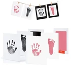 Безопасный и нетоксичный с детскими следами, отпечатки рук, без контакта с кожей, без чернильного штампа, 0-6 месяцев, сувенир для новорожденных, рисунок питомца
